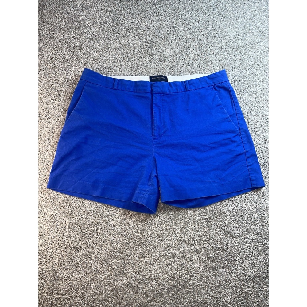 Banana Republic Women's Royal Blue Chino Shorts Size 12 Classic Flat Front‎ 4.5"